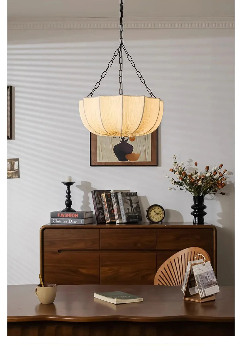 KumoWabi Japanse Wabi-Sabi Stoffen Hanglamp - plafondlamp - sfeerbeeld