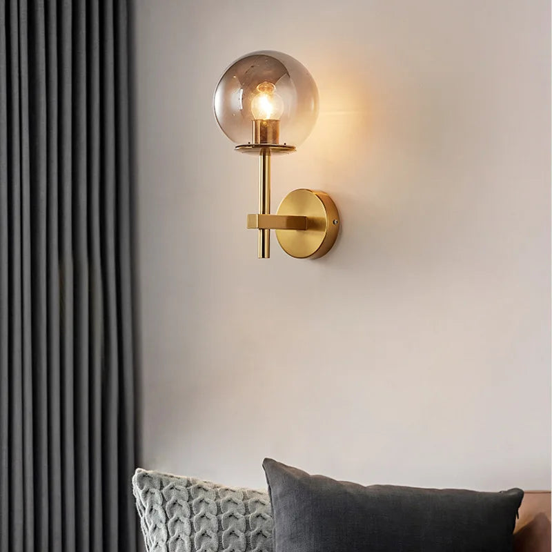 LumiNord – Nordic Moderne LED Wandlamp met Glazen Lichtbol - wandlamp
