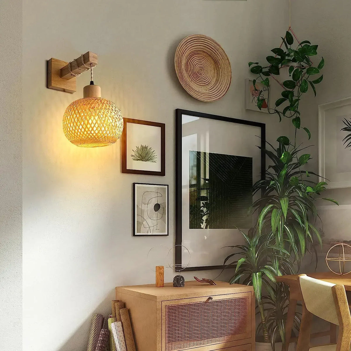 BAMBULUX Bamboe Wandlamp - wandlamp - gemonteerd