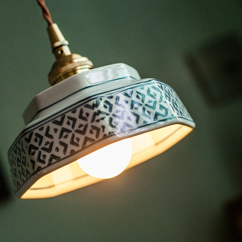 AuroraVerde Donkergroene Keramische Hanglamp - hanglampen - close-up