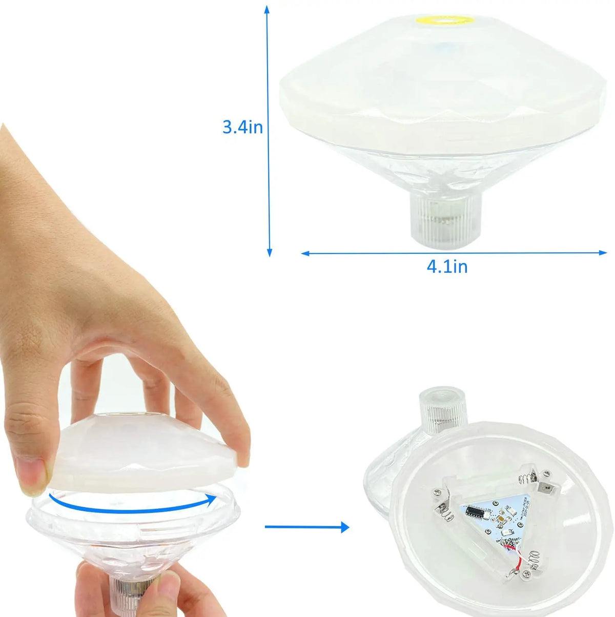 AQUAGLOW RGB Drijvende Disco Lamp - buitenverlichting - zijaanzicht