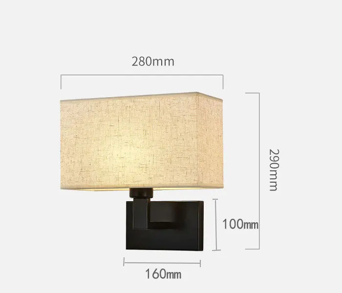 Moderne Wandlamp met Stoffen Kap - wandlampen - zijaanzicht