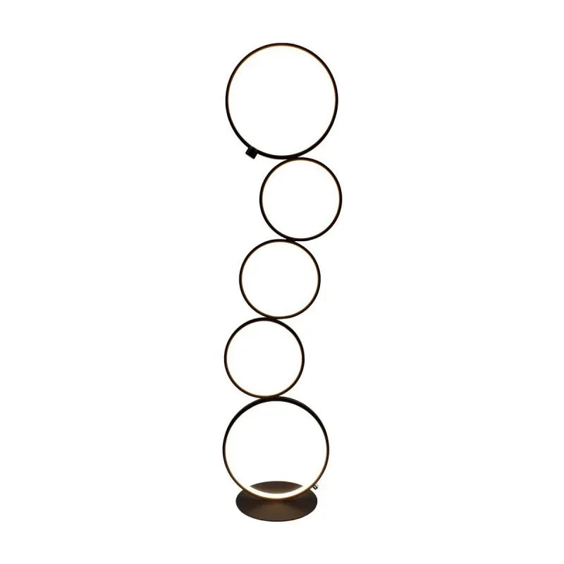 Luxe Nordic LED Vloerlamp – Dimbare 5-Ring Design - vloerlamp
