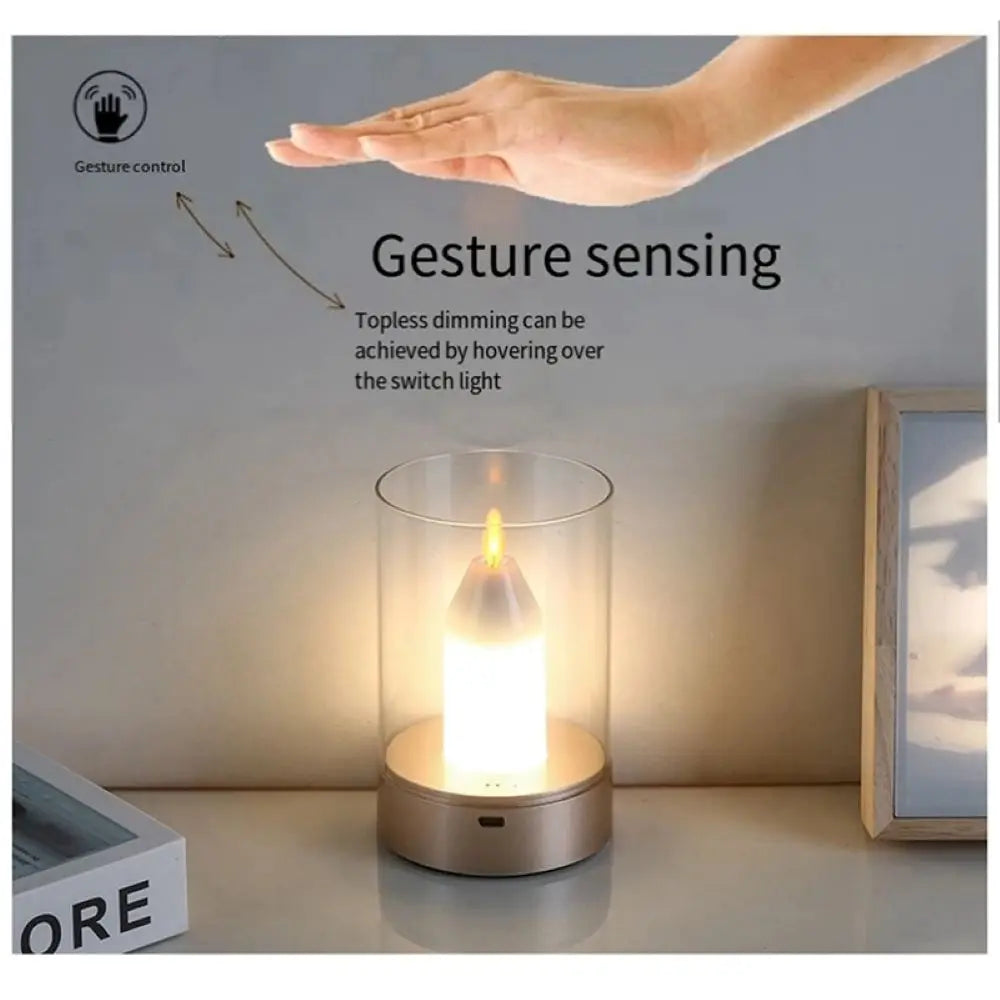 LUMAFLAME Touch LED Kaarslamp - tafellampen - zijaanzicht