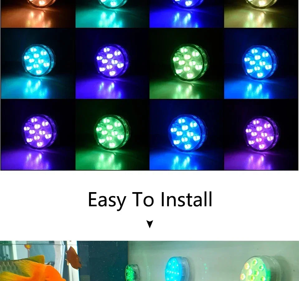 LUMISNAP 10-LED RGB Onderwaterlampen met Magnetische Bevestiging - buitenverlichting - sfeerbeeld