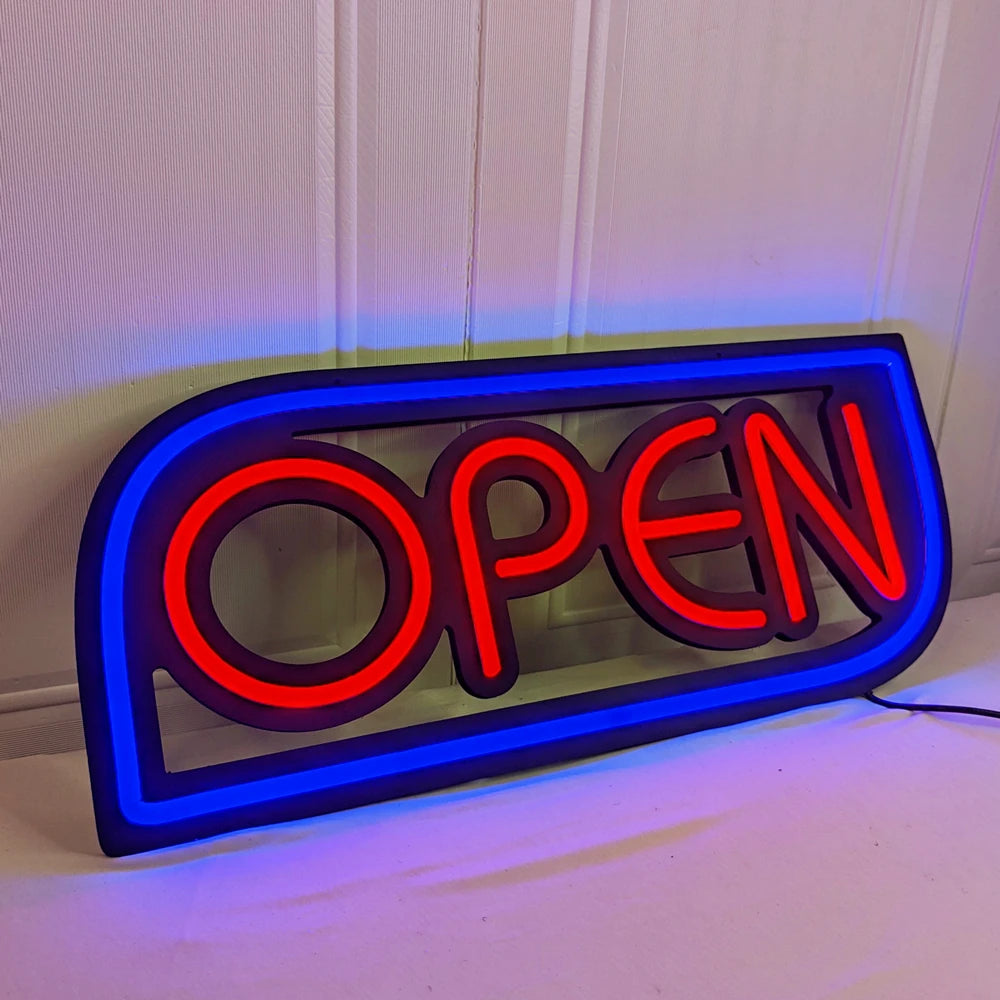 BrightGlow Pro Neon OPEN Bord - wandlamp - close-up