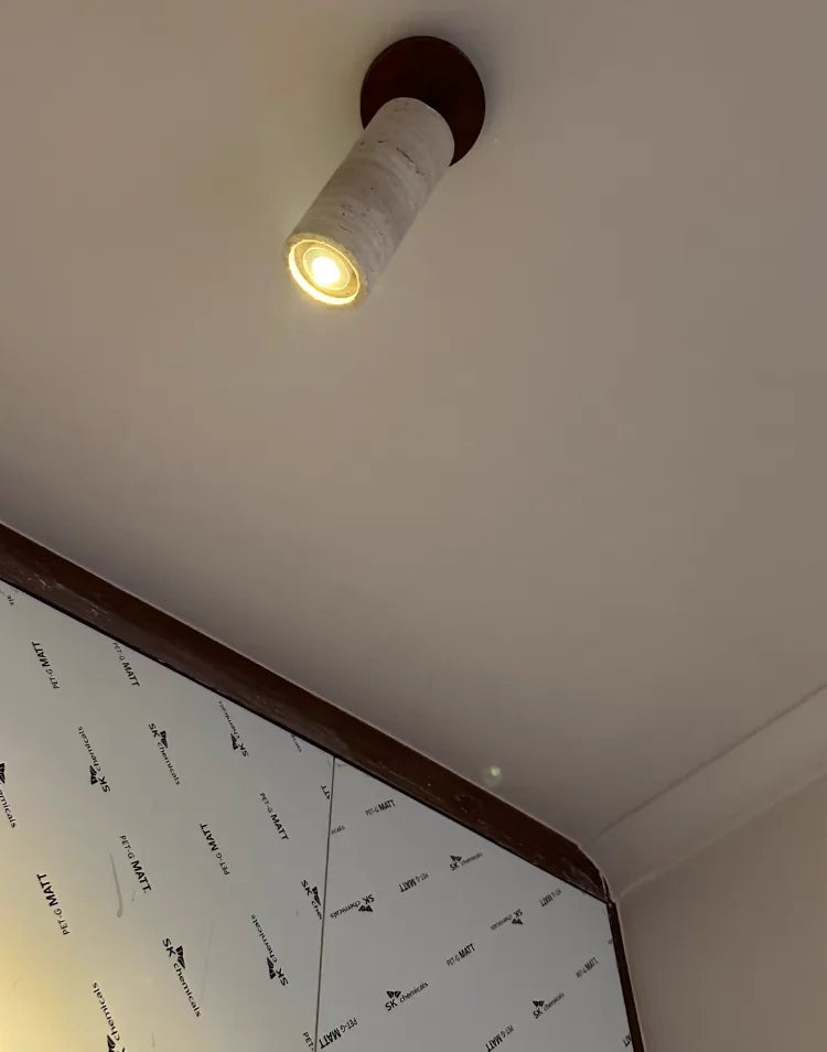 LumiSabi Travertin Natuursteen LED Plafondlamp – Moderne Wabi-Sabi Lamp - plafondlampen - afmetingen