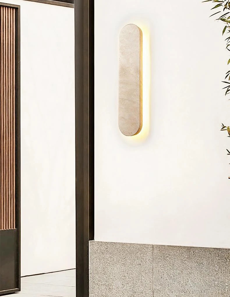 StoneGlow Recta – Moderne Wandlamp van Natuursteen - wandlamp - materiaaldetail