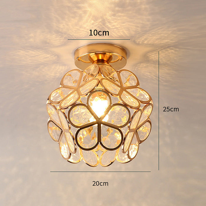 Design Bloemen Stijl Glazen Hal Plafondlamp - plafondlamp - zijaanzicht
