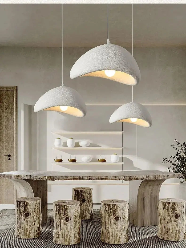WabiGlow – Moderne Wabi Sabi LED Hanglamp voor Woonkamer, Eetkamer & Slaapkamer - hanglampen - gemonteerd