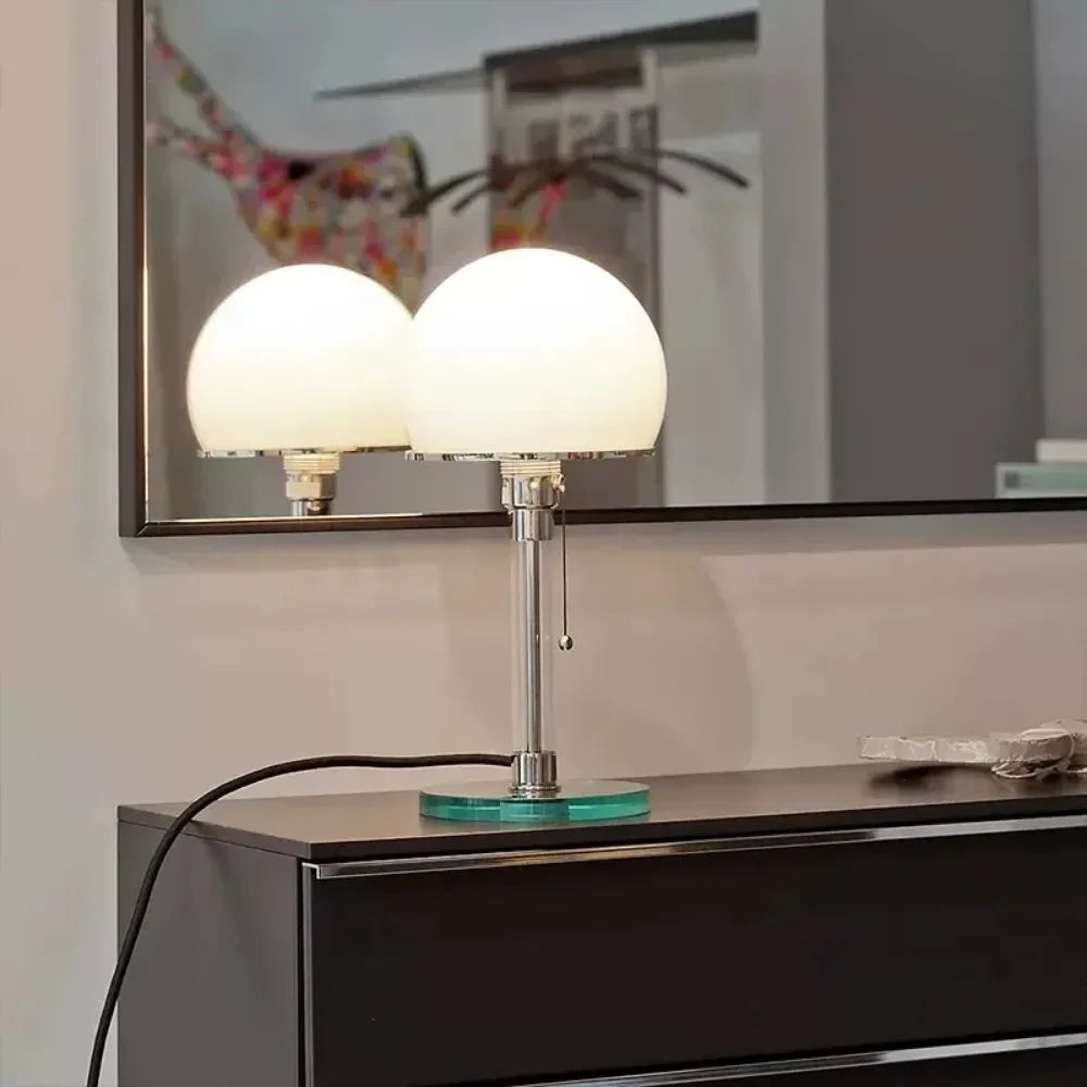 AuroraBauhaus LED Tafellamp – Nordic Glas & Metaal Designlamp - tafellampen - detail