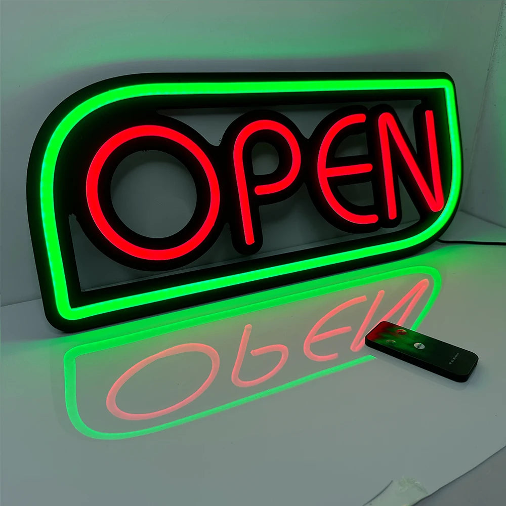 BrightGlow Pro Neon OPEN Bord - wandlamp - materiaaldetail