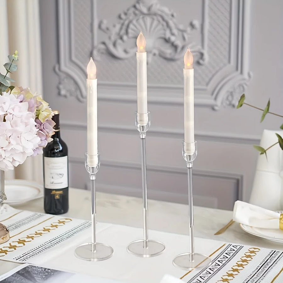 LumenAcry Clear Acrylic Candle Holder Set (3-piece)