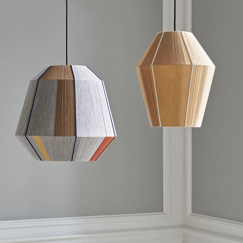 BonLumi Naturé – Retro Bonbon Hanglamp van Henneptouw en Rotan - hanglampen