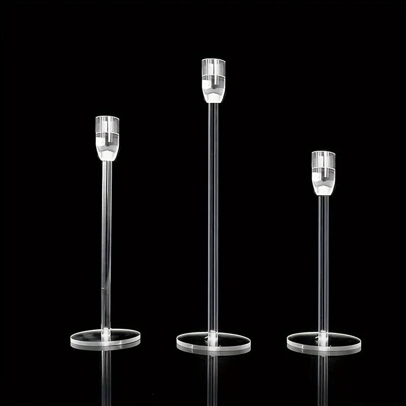 LumenAcry Heldere Acryl Kandelaar Set (3-delig) - tafellampen - in de kamer