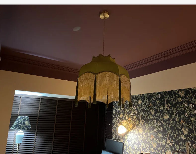 ChâteauLumière Franse Retro Koper & Stoffen Kwast Chandelier - hanglampen - in de kamer
