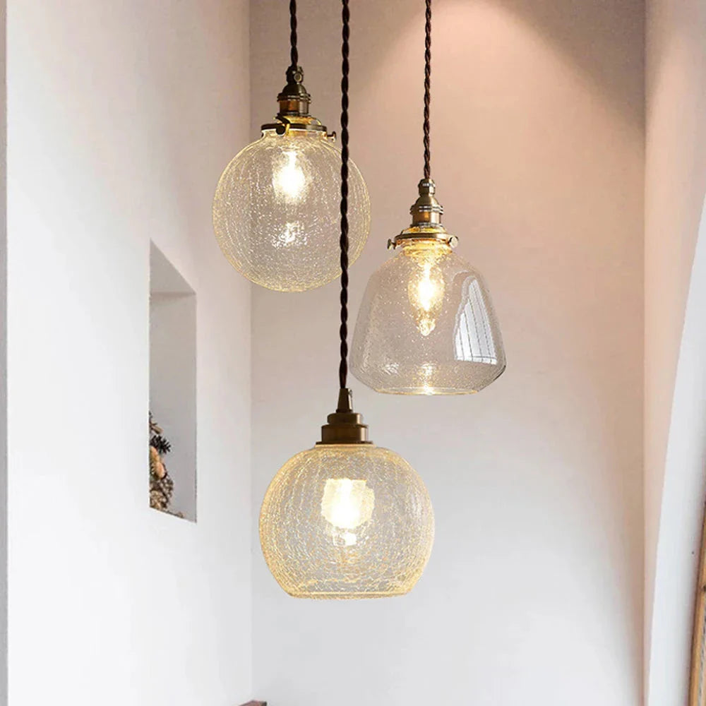 Scandinavische En Retro Kristallen Glazen Hanglamp - hanglampen - verlicht