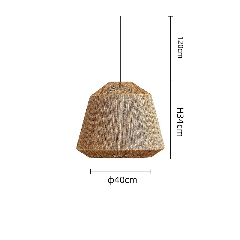 BonLumi Naturé – Retro Bonbon Hanglamp van Henneptouw en Rotan - hanglampen