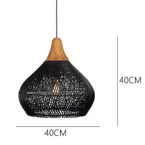 RattanaGlow: Hand-woven wicker pendant lamp in Southeast Asian style