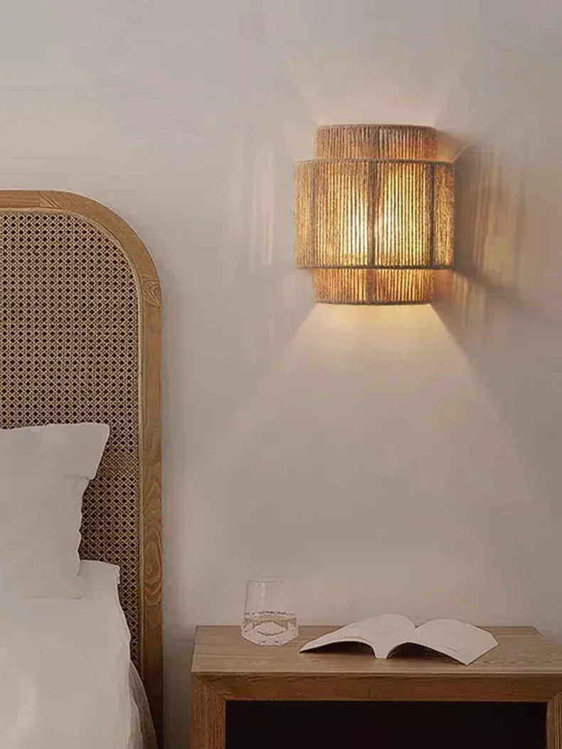 MORI GLOW Handgemaakte Hennep Touw Wandlamp - wandlamp - afmetingen