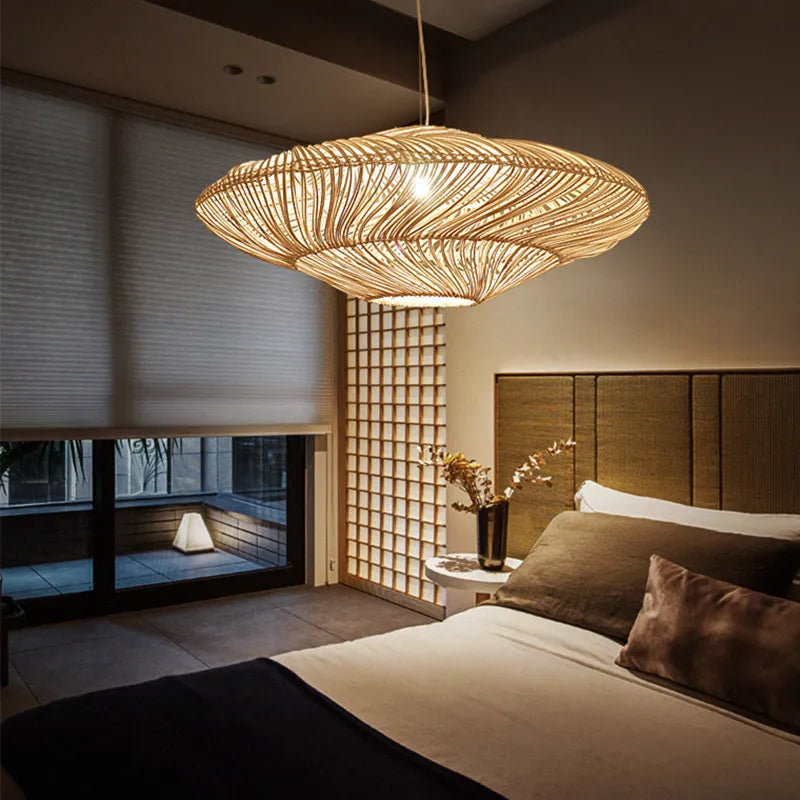 ZenRattan – Japanse Wabi-Sabi LED Hanglamp - plafondlamp - in de kamer