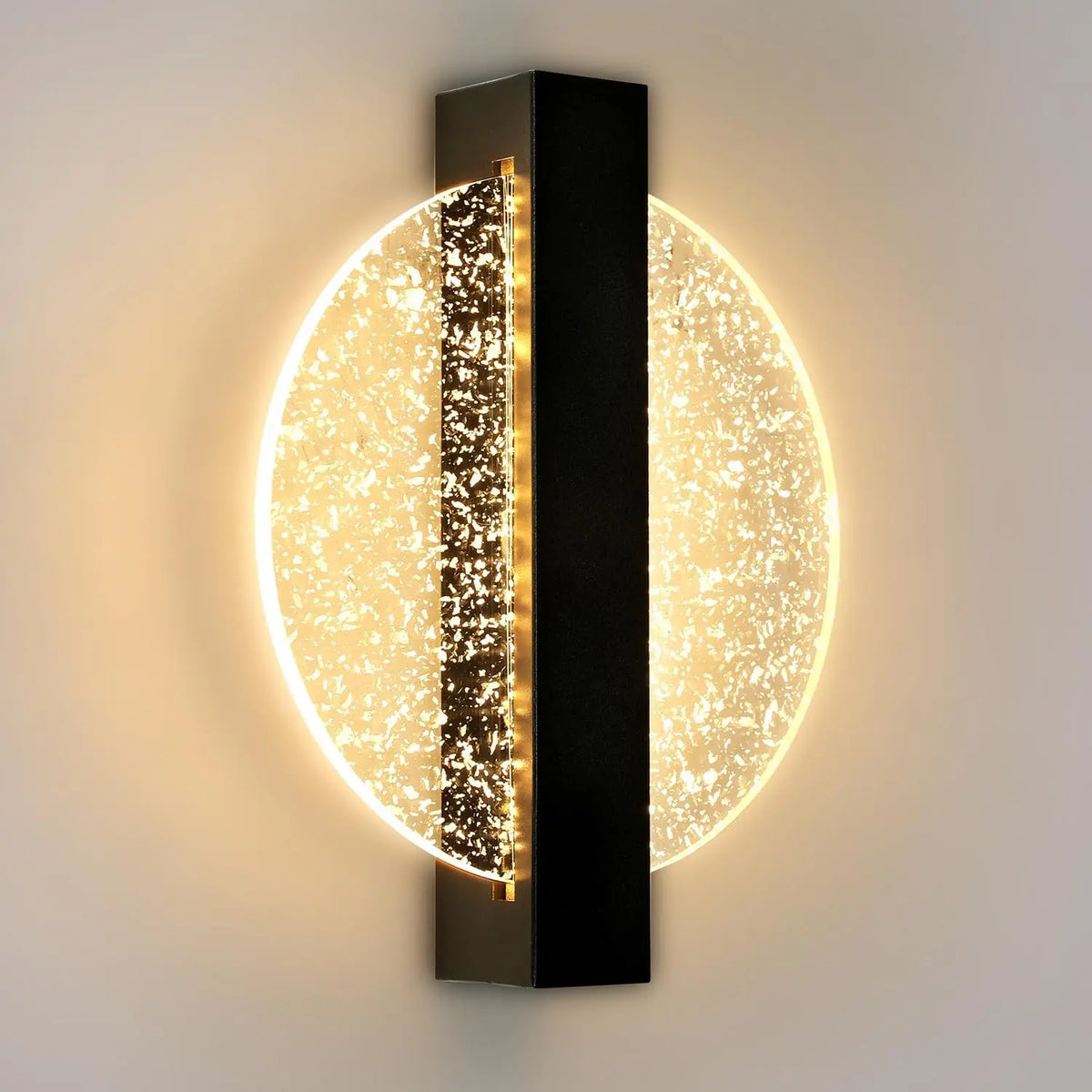 LumaLeaf Rond Wandpaneel – Moderne LED Wandlamp met Zilveren Blad & Warm Licht (3500K) - wandlamp - afmetingen