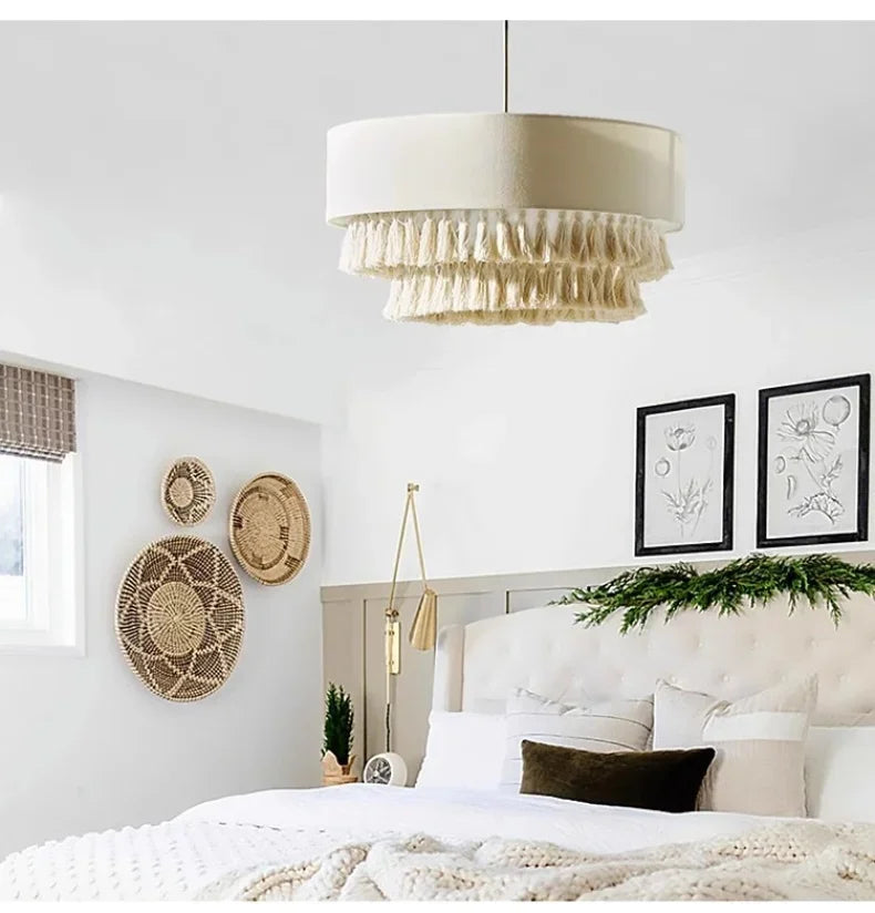 SabiGlow – Boheemse Wabi Sabi Stoffen Hanglamp - hanglampen - verlicht