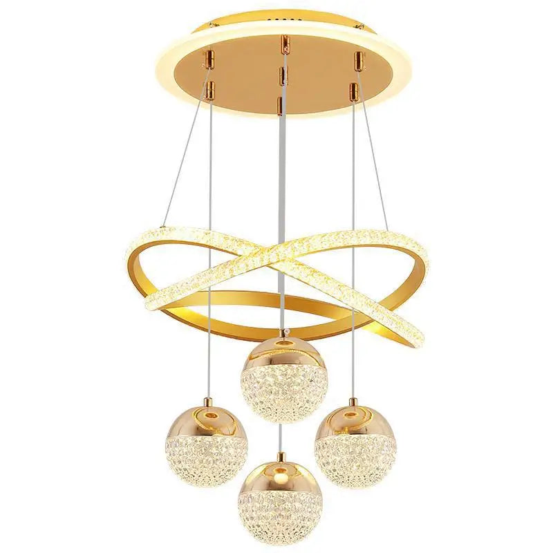 LumaCrest LED Hanglamp – Moderne Art Deco Sfeer voor Eetkamer en Woonruimte - plafondlamp - close-up