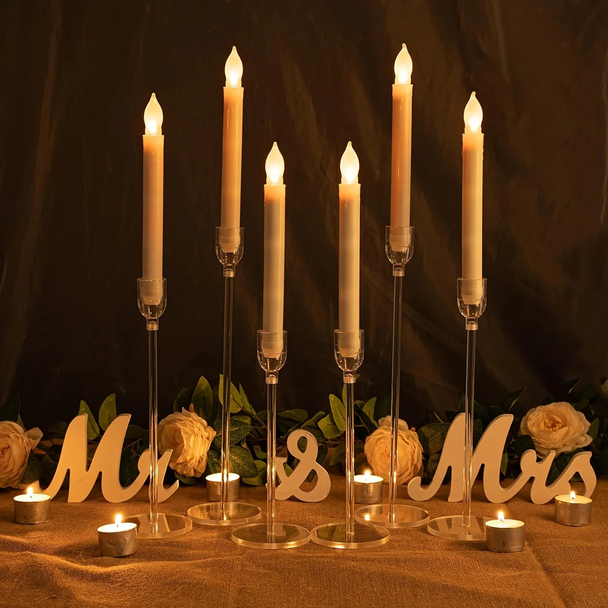 LumenAcry Heldere Acryl Kandelaar Set (3-delig) - tafellampen - afmetingen