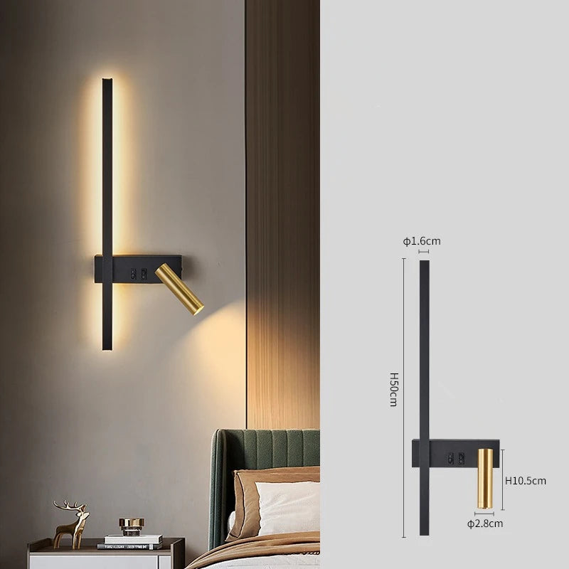 AuroraLuma Nordic Dual LED Wandlamp - wandlamp - in de kamer