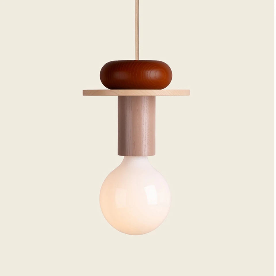 Nordic Wooden Glow - plafondlamp - zijaanzicht