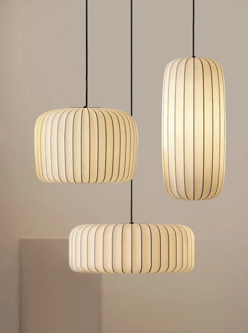 Modern Japanese Wabi Sabi Zijdehanglamp - plafondlampen - sfeerbeeld