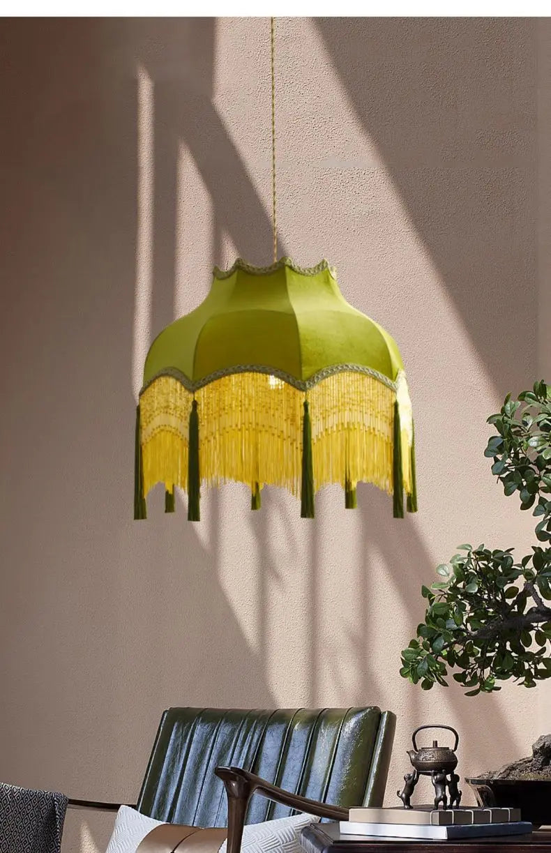 ChâteauLumière Franse Retro Koper & Stoffen Kwast Chandelier - hanglampen - verlicht