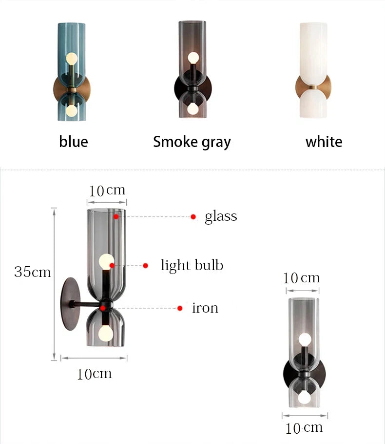 AuroraNord Luxe Glazen Wandlamp - wandlamp - verlicht