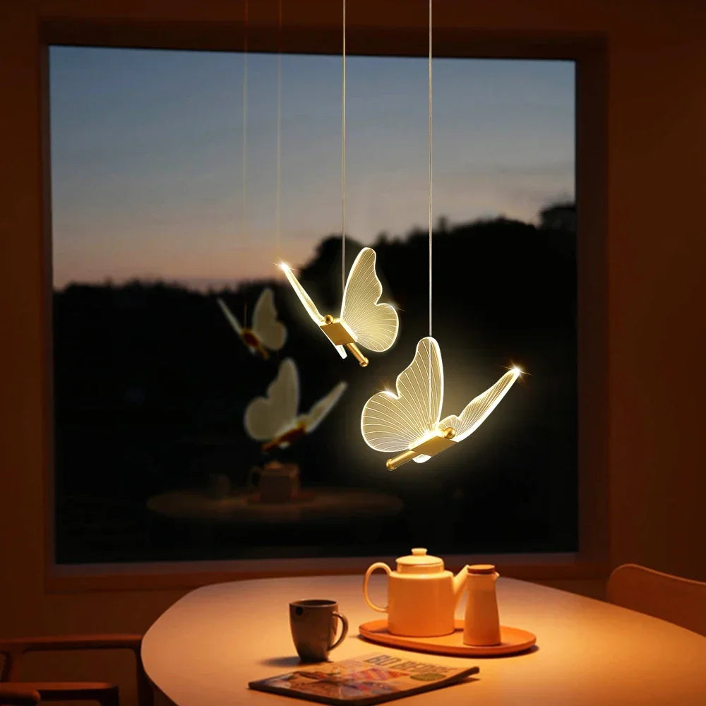 AuréaButterfly Moderne LED Vlinder Hanglamp - plafondlamp - zijaanzicht