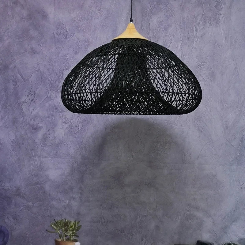 RattanaGlow: Handgeweven Rieten Hanglamp in Zuidoost-Aziatische Stijl - hanglampen - detail