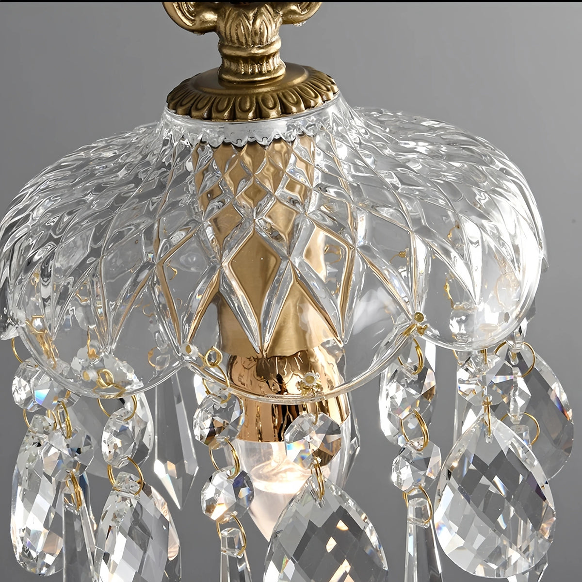 Franse Retro Glazen Hanglamp - hanglampen - zijaanzicht