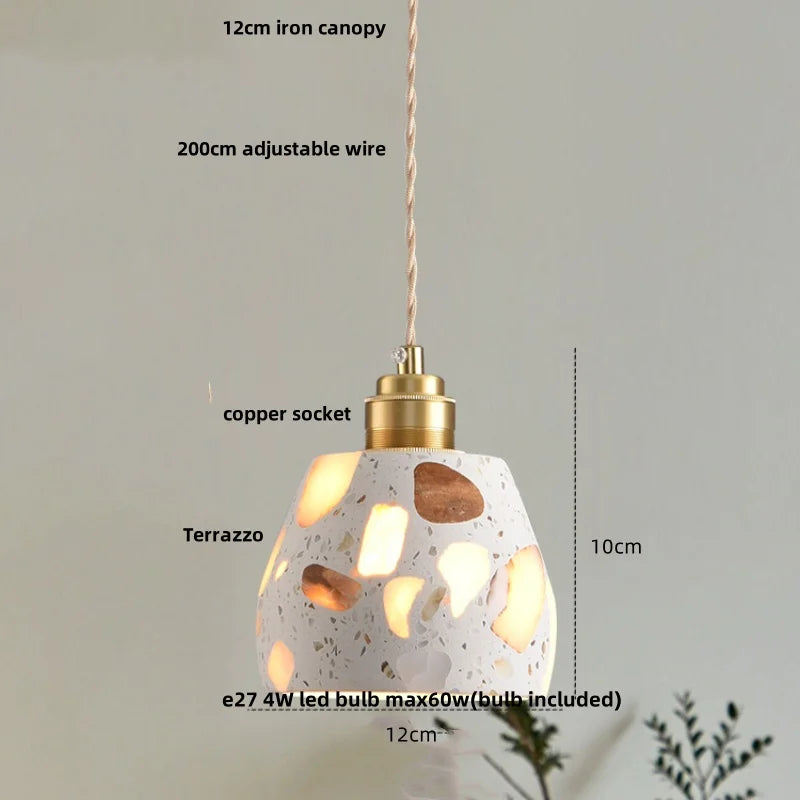 TerraLume LED Hanglamp – Moderne Terrazzo & Koper Designlamp - hanglampen - verlicht