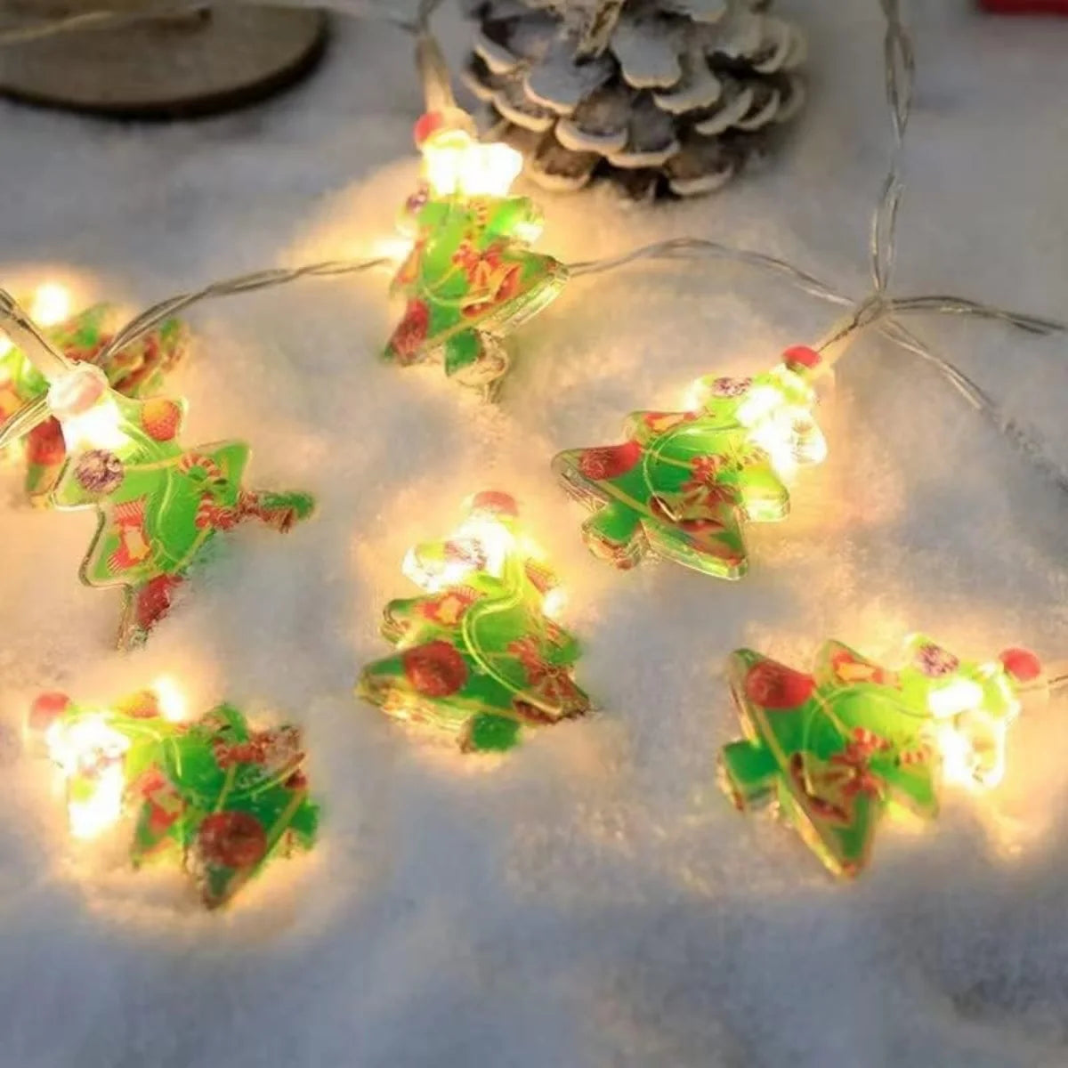 LumiJoy Christmas LED String - Christmas Tree, Snowman & Santa Claus Light String