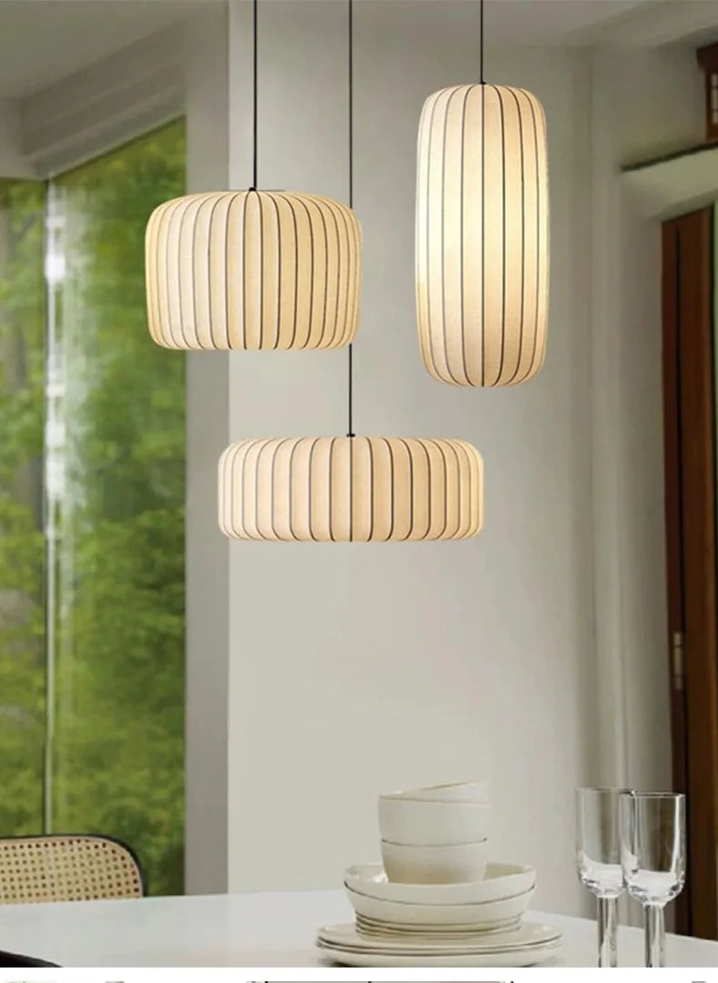 Modern Japanese Wabi Sabi Zijdehanglamp - plafondlampen - detail