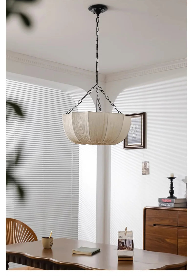 KumoWabi Japanse Wabi-Sabi Stoffen Hanglamp - plafondlamp - materiaaldetail