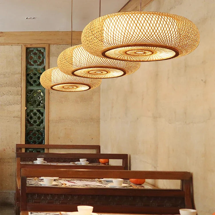BambuLoom Grace: Handgemaakte Bamboe Rieten Hanglamp - hanglampen - afmetingen
