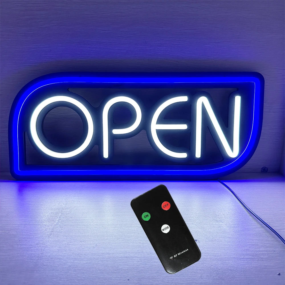 BrightGlow Pro Neon OPEN Bord - wandlamp - sfeerbeeld