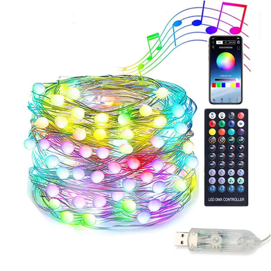 LUMISHOW RGB Smart LED Christmas Garland – 10M/20M