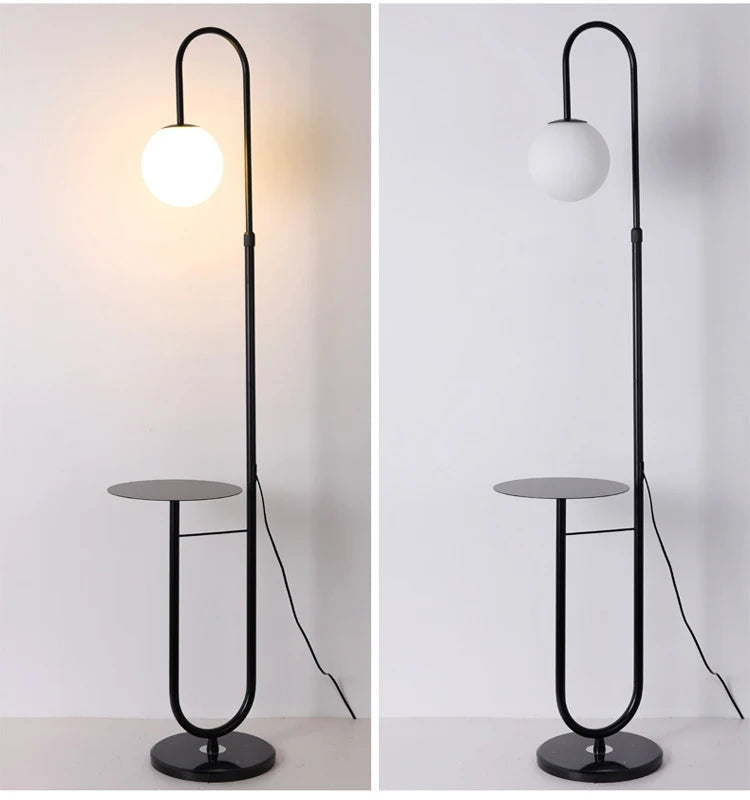 Nordic Luxe Vloerlamp met Marmeren Bijzettafel - vloerlamp - detail