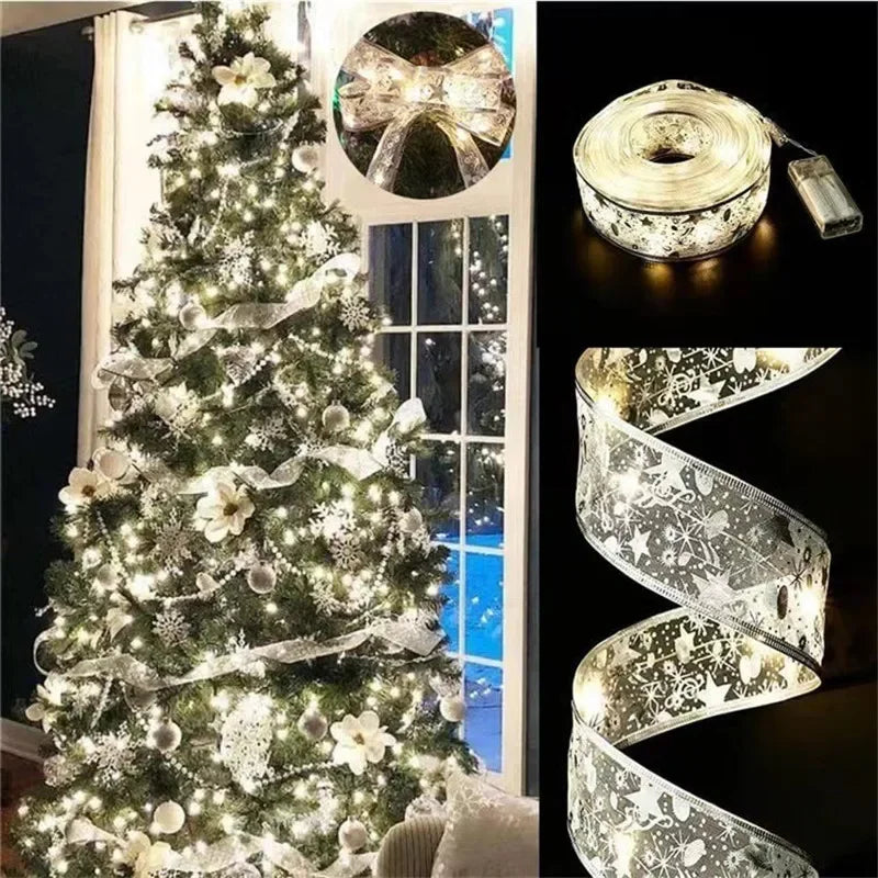 LumiRibbon Gouden Kerstlint Lichtslinger – 2M/5M/10M LED - buitenverlichting - in de kamer