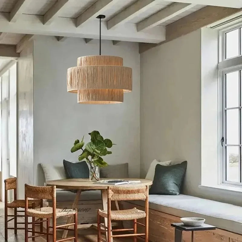 ZENLUMI Japanse Rieten Hanglamp - hanglampen - sfeerbeeld