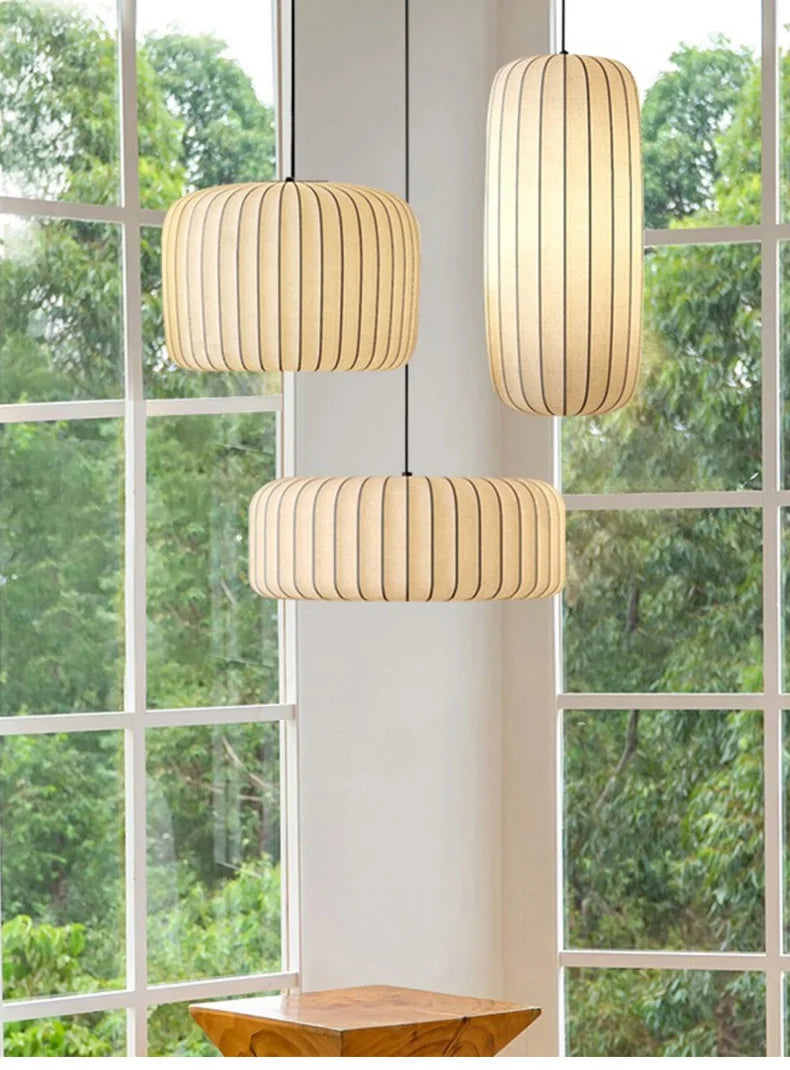 Modern Japanese Wabi Sabi Zijdehanglamp - plafondlampen - in de kamer