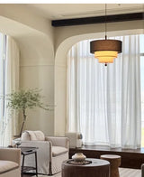 Boho Green Fabric Hanging Lamp