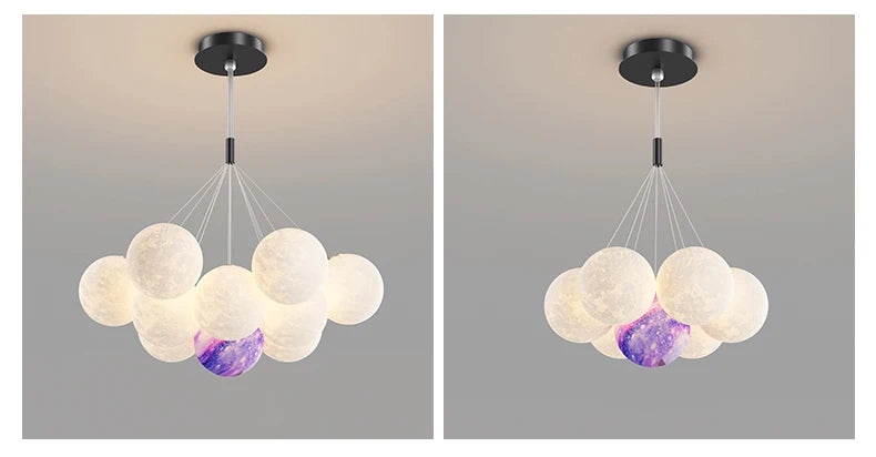 DreamGlow KidsChandelier – Moderne 3D-Print Kinderkamer Hanglamp - hanglampen - zijaanzicht